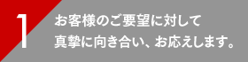 お客様のご要望に対して真摯に向き合い、お応えします。