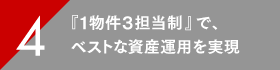 『1物件3担当制』で、ベストな資産運用を実現